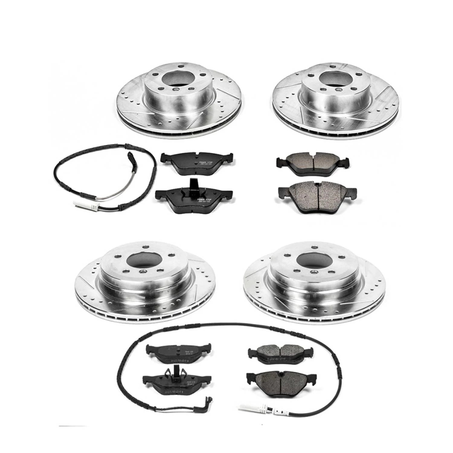 PowerStop Front and Rear Z23 Evolution Sport Carbon-Fiber Ceramic Brake Pad and Drilled & Slotted Rotor Kit Fits: BMW Select Models K5357