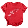 thumbnail image 5 of TSADFHJI Hauts à Manches Longues pour Femmes Coton Mode Décontractée Impression de Mots Chemises Col Rond Manches Courtes Tee Tops Tunique Blouse L Rouge, 5 of 5