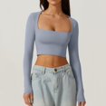 thumbnail image 2 of Haut de sous-Vêtements Thermiques à Encolure Carrée pour Femmes Manches Longues Ajusté Extensible Doux Couche de Base d'Hiver, 2 of 7