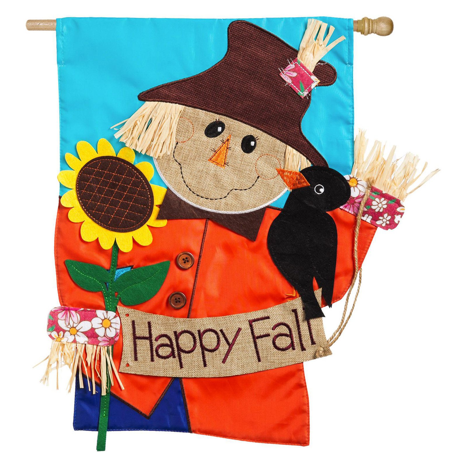Evergreen Flag Scarecrow House Flag