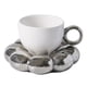 thumbnail image 2 of Taza de café y platillo con asa de porcelana antideslizante para vajilla de oficina en casa blanco, 2 of 9