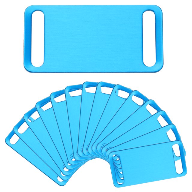 Uxcell 20 Pcs Anodized Aluminum Blank Tags 29 mm Sided Pet ID Stamping Tags, Blue