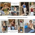 thumbnail image 4 of BTFBM Sweater Vest Women Spring Summer Sleeveless V Neck Sparkle Knit Basic Loose Fit Tank Tops Vacation Outfits, 4 of 9