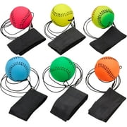Playbees Wrist Baseballs Neon Reactive - 6 Pack - Practice Sports Balls for Fun Outdoor Activity for Kids - Spring Training, Party Favor, Baseball Season Gift, Sports Team Party Bag Filler