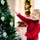 thumbnail image 1 of Adorno navideño de piruleta de espuma con diseño de rayas de lentejuelas | Decoración brillante para colgar en el árbol de Navidad con lazo, 1 of 6