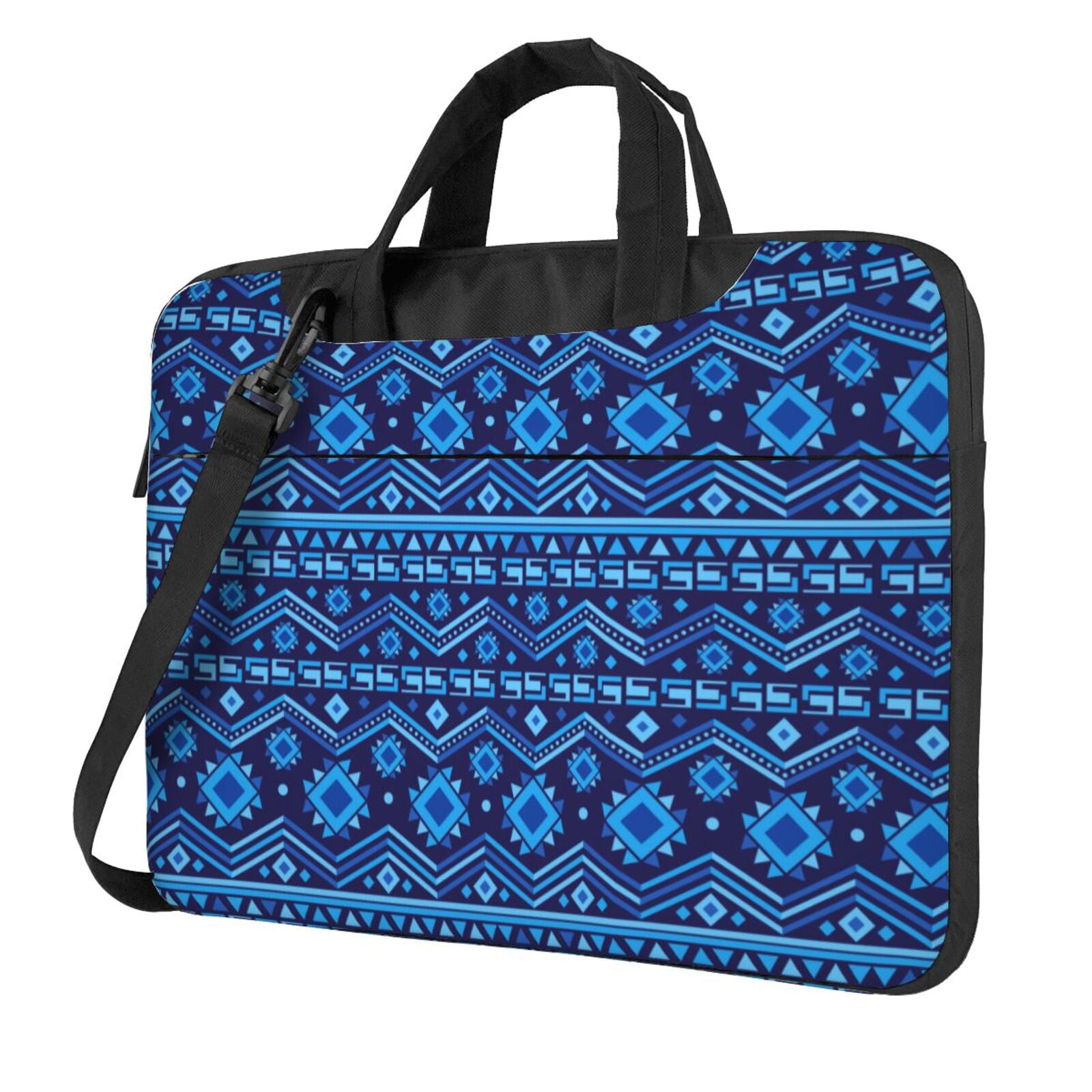 Blue Seamless Textile Laptop Bag, 15.6 inch Laptop or Tablet, Business Casual Laptop Bag