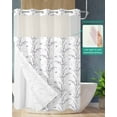 thumbnail image 2 of No Hook Shower Curtain with Snap in Liner, Purple Butterfly Lavender Bud Printing Hotel Shower Curtains for Bathroom, Washable Shower Curtain Liner Set with Mesh Top Window, 72"x72", 2 of 6