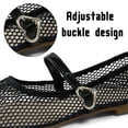 thumbnail image 4 of CHICVOMEY Mesh Mary Jane Shoes for Women Breathable Ballet Flats with Buckle Fashion Fishnet Flats for Women Casual & Work Fashion Flats, 4 of 9