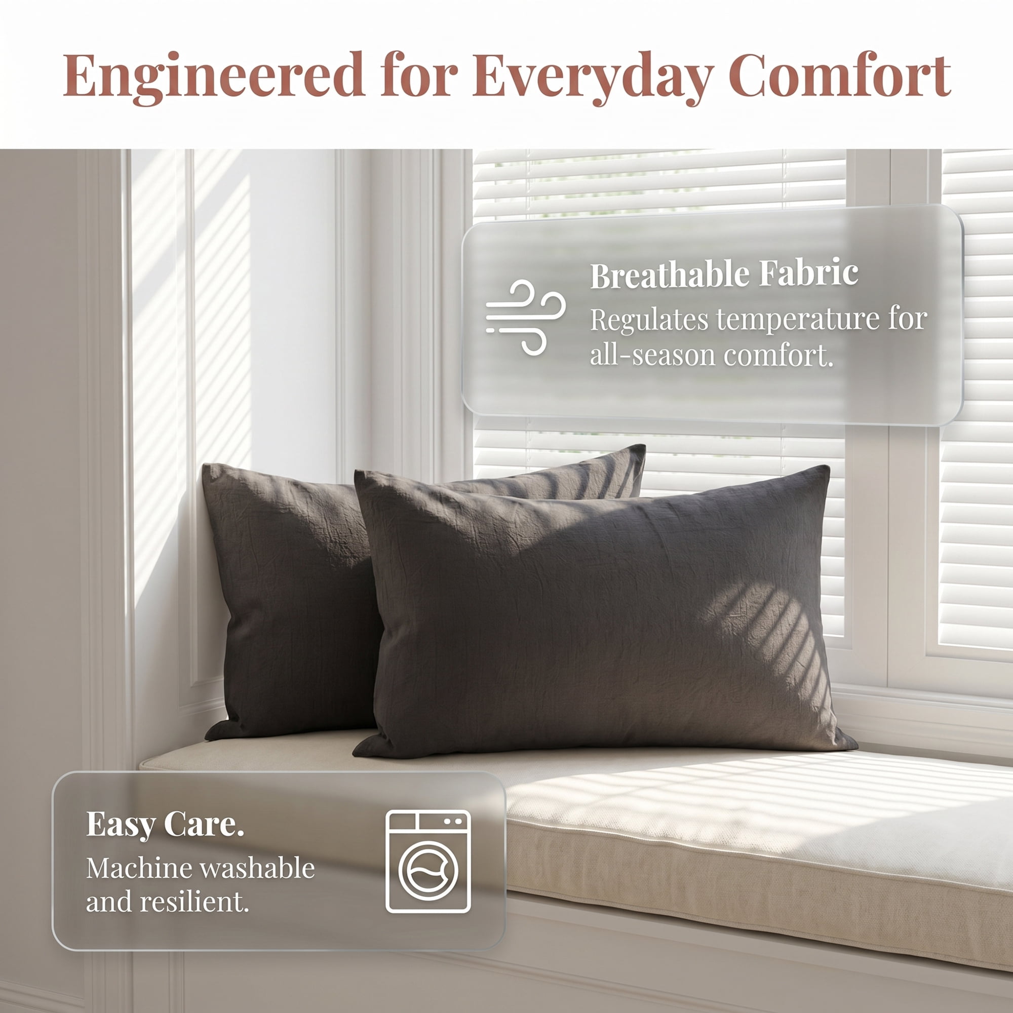 Unique Bargains Cotton Envelope Closure Pillowcases 2 Pack Wrinkle Resistant Bedding Black
