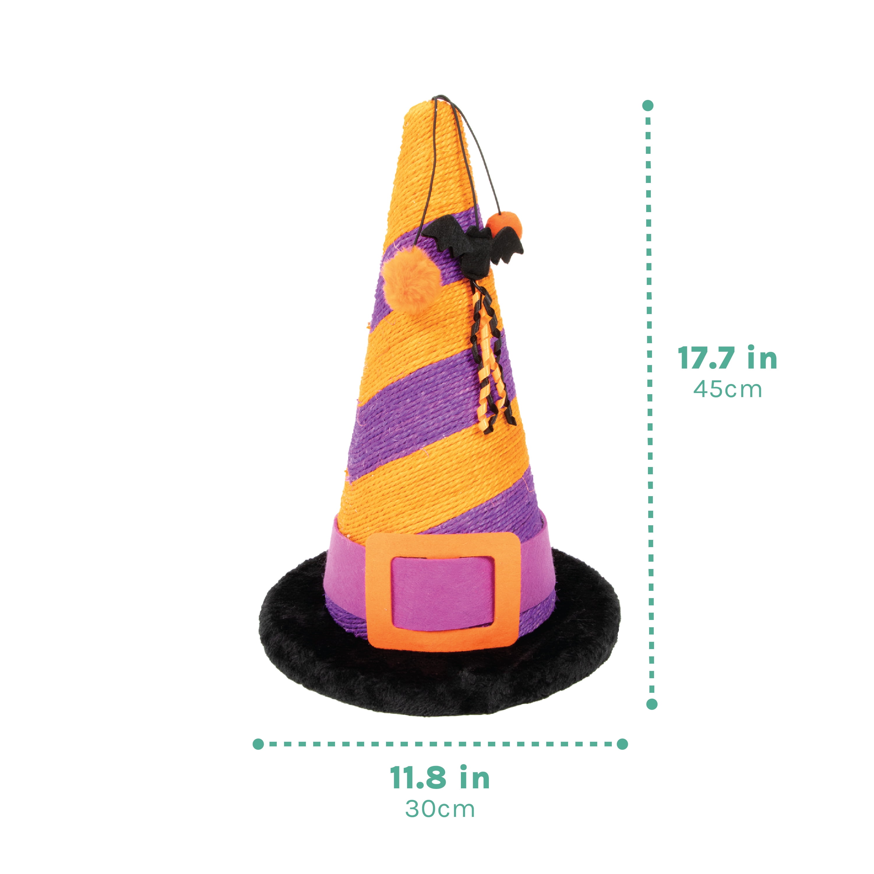 Kitty City Halloween Witch Hat Cat Scratching Post, Multicolored, One Size