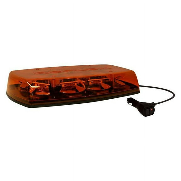 Ecco Elect 5587AMG 8 Head 12-24VDC Magnet Mount Zero Optic Dome Amber Mini Emergency LED Light Bar