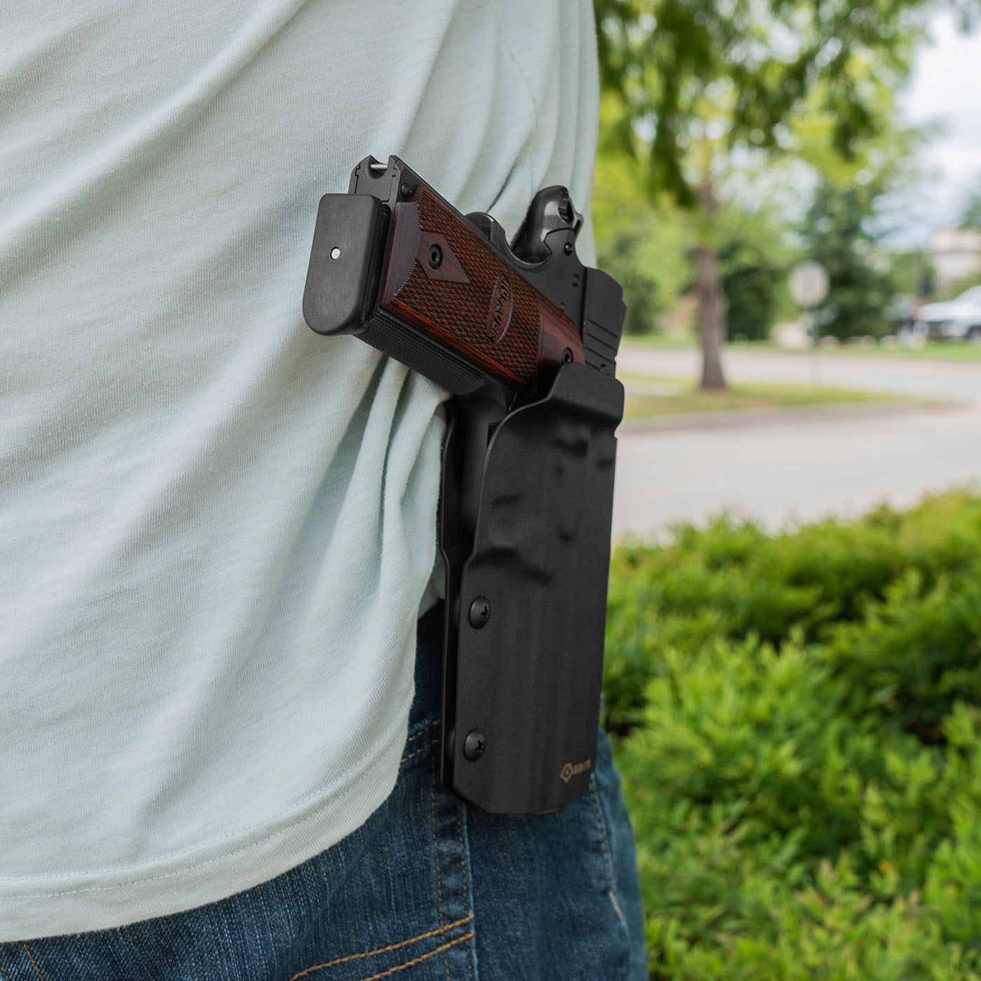 GRITR OWB Kydex Right Hand Pistol Holster Fits Railed 1911 Pistol Models
