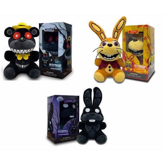 Collectible Stuffed Combo 3 Character Nightmare Plush   Glitchtrap Plush   Shadow Bonnie Plush Birthday Gift For Kids, For All Ages, 7 plush