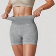 thumbnail image 7 of Women's Ribbed Seamless Biker Shorts with Stretch Fabric and Smooth Fit - Medium, Gray, 7 of 7