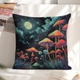 thumbnail image 6 of Mushrooms night sky full moon Linen toss pillowcase Decoration pillowcase Gift preferred 20x20" Cushion cover 1 set Sofa pillowcase Sofa bedroom living room car, 6 of 8