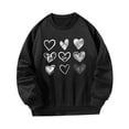 thumbnail image 4 of Sudadera negra para mujer, estilo casual, holgada, moderna y ligera. S, 4 of 9