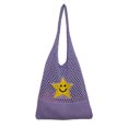 thumbnail image 1 of Bolsa coreano para mujer, de hombro de punto, de playa de malla hueca (púrpura) Ehuebsd Para Estrenar, 1 of 6