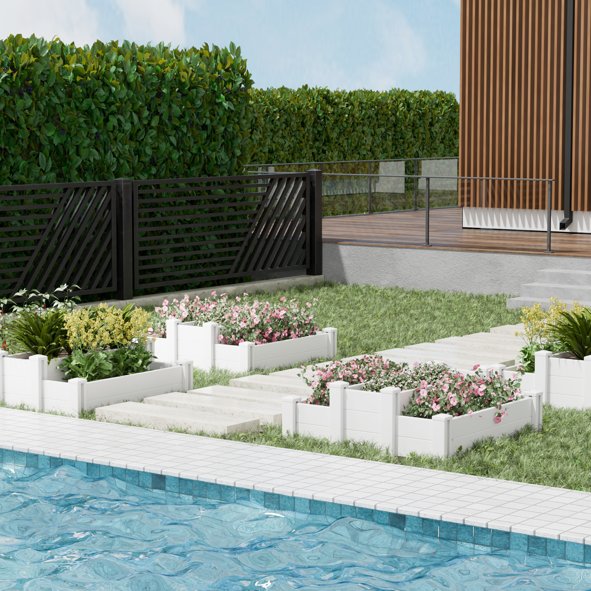 MAYEERTY Multipurpose White PVC Rectangular Garden Fence For Flowers, Vegetables, Pet & Chicks Nests
