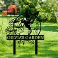 thumbnail image 2 of Custom Hummingbird Metal Garden Decor, Personalized Bird with Stakes Garden Sign, Flower Design Personalized Garden Sign, Custom Garden Name Sign, Home Gift, Large Outdoor Decor, Patio Decor, 2 of 6