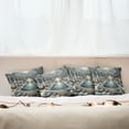 thumbnail image 4 of Ambesonne Art Nouveau Throw Pillow Cover Pack of 4, Panorama of a Pool Hall, 4 Pcs-16" x 16", Pale Taupe Blue Grey, 4 of 5
