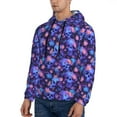 thumbnail image 3 of Uemuo Skull daisy purple Pattern Men's Hoodie - Casual Pullover Hoodie with Kangaroo Pocket, Stylish Hooded Sweatshirt for Everyday Wear-X-Large, 3 of 7
