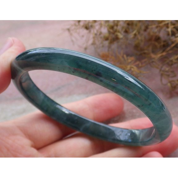 Certified Icy Green Burma 100% Natural A JADE Jadeite Bangle Bracelet 58 mm 664564 TN