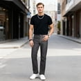 thumbnail image 6 of GINGTTO Men's Elastic Waist Jeans Baggy Straight Leg Denim Pants Casual Relaxed Fit Stretch Skateboard Work Pants with Pockets, 6 of 7