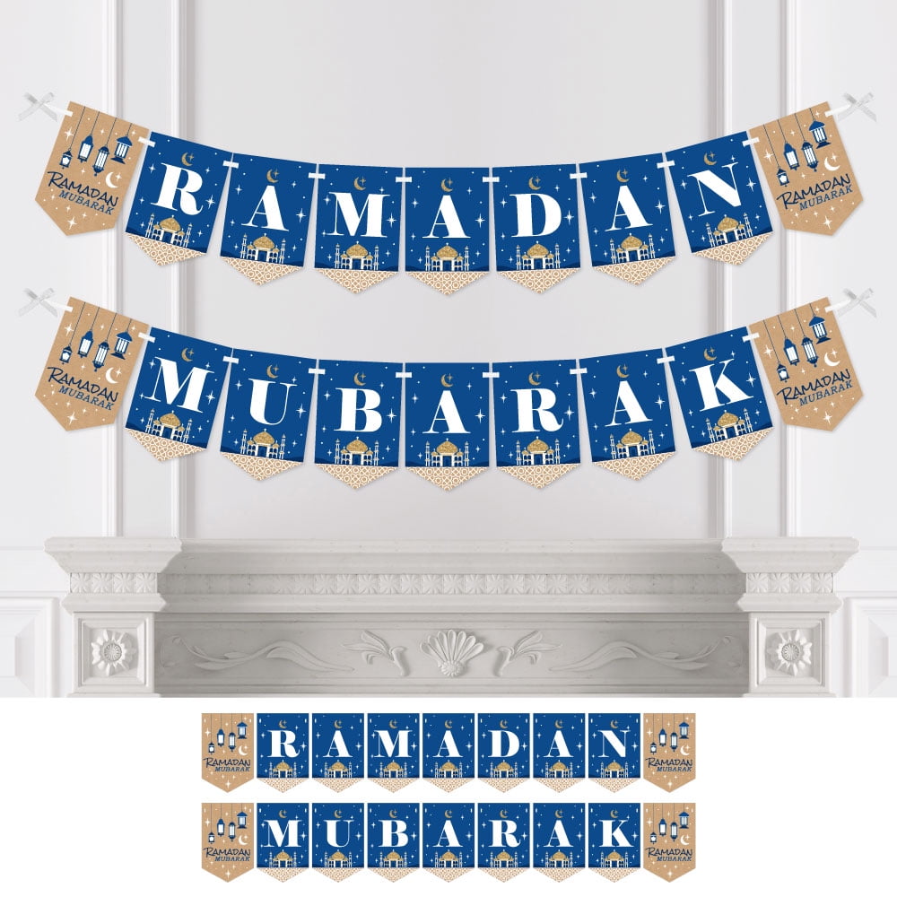 Ramadan Banner 2020 Green & Gold Ramadan Mubarak Decorations Party Flags 