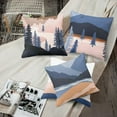 thumbnail image 5 of Boho Set of 4 Throw Pillow Covers Mid Century Bohemian Nature Landscape with Mountain Sea Sun Moon Abstract Decorative Pillow Cases Home Decor Standard Square 18x18 Inches Pillowcases, 5 of 6