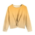 thumbnail image 6 of Tao Tao Girls Casual Twist Front Lightweight Sweatshirt Tie Dye Printed Long Sleeve Crop Tops Pullover Yellow 5 Years, 6 of 6