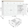 thumbnail image 2 of Buffet Cabinet with Storage, 47.3” Farmhouse Sideboard Buffet Cabinet, White Kitchen Cabinet Display Cabinet with 3 Drawers and 3 Doors, Wood Coffee Bar Cabinet for Kitchen Dining Room, 2 of 8