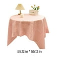 thumbnail image 3 of 55 Inch Round Spill-Proof Textured Polyester Tablecloth for Parties - Soft Thick Wrinkle-Resistant Fabric in Multiple Colors, 3 of 8