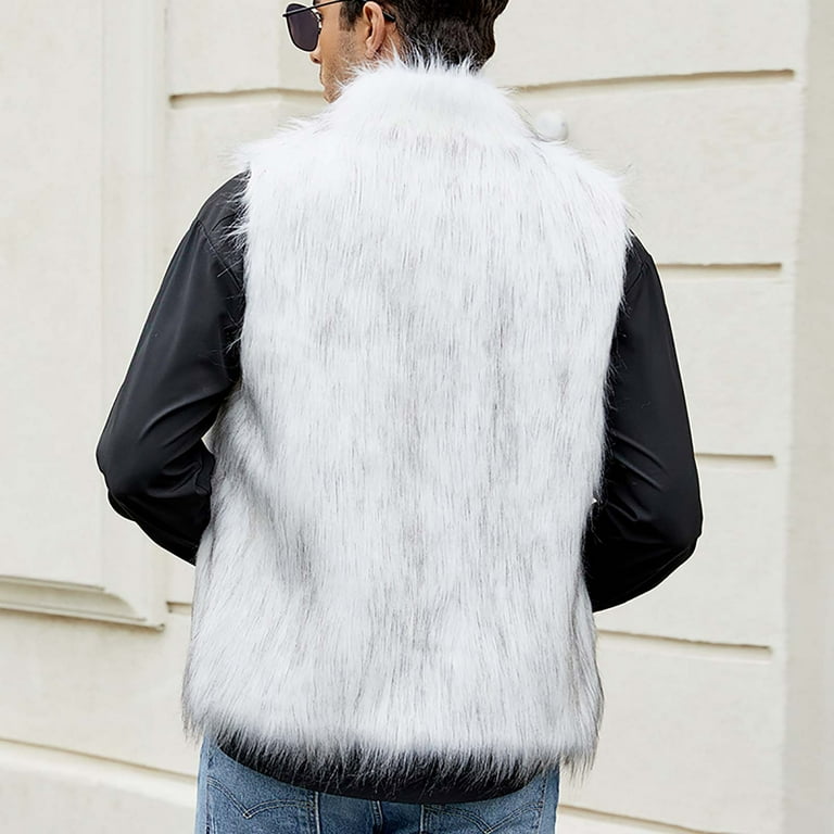 Men's faux fur vests hot sale