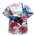 thumbnail image 4 of Staki American Flag Button Down Kids Independence Day Shirt Button Down Retro Short Sleeve Casual Beach Tropical Funny Party Outfits for Girls 4T 5T 481T(Pink,14-15 Years), 4 of 4