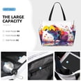 thumbnail image 3 of Daiia Watercolor Butterfly Guinea Pig Beach Travel Bag - Water-Resistant Beach Bag, Lightweight Tote with 7 Pockets for Women and Men - Gym,Pool,Camping,Reusable Grocery Bag, 3 of 7