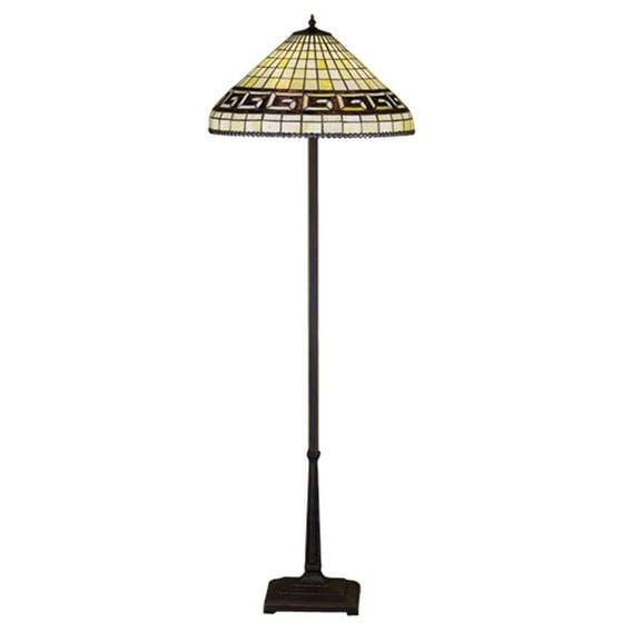 Meyda Tiffany 29503 Stained Glass / Tiffany Floor Lamp From The Greek Key Collection -