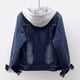 thumbnail image 4 of Mujeres de Moda Más Terciopelo Manga Larga Slim-Fit Chaqueta Con Capucha Blusa de Mezclilla Abrigo Odeerbi ODB-6, 4 of 4