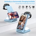 thumbnail image 4 of Cshidworld Wireless Charger, 3 in 1 Charging Station, 23W Fast Charging Dock for iPhone 17/16e/15/14/13/12/11 Pro Max, AirPods 4/3/2/Pro, iWatch Series 2-11, Samsung Charger Stand (Blue), 4 of 9