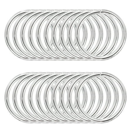 Uxcell 60 Pcs Metal Hoop Rings for Craft 1 Inch Floral Wreath Macrame Hoops Dream Catcher Rings for DIY Crafts Macrame Plant Hangers, Silver