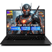 15.6" IPS FHD Gaming Laptop 32GB DDR5 RAM 1TB SSD AMD Ryzen 7 8745HS (8C/16T, up to 4.9GHz Beat R9 7940HS) with AMD Radeon 780M Graphics 100W Type-C for Professionals Office Travel Black