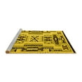 thumbnail image 2 of Ahgly Company Machine Washable Indoor Square Abstract Yellow Modern Area Rugs, 5' Square, 2 of 4