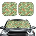 thumbnail image 2 of Windshield Sun Shade, Leaf Carrot Print Foldable Car Sun Shade Windshield For Front, 2 Pieces, 2 of 4