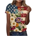thumbnail image 2 of HOMBOM Summer T Shirts for Women 4th of July Graphic Tee Basic Crewneck Independence Day Lightweight Young Womans Tops, 2 of 5