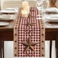 thumbnail image 3 of Table Runners 90 Inches Long Dress Scarves, Vintage Texas Star Brown Farmhouse Coffee/Dining/Kitchen Table Runner for Living Room, Red Plaid Berry Farmhouse 13x90 Inch, 3 of 9