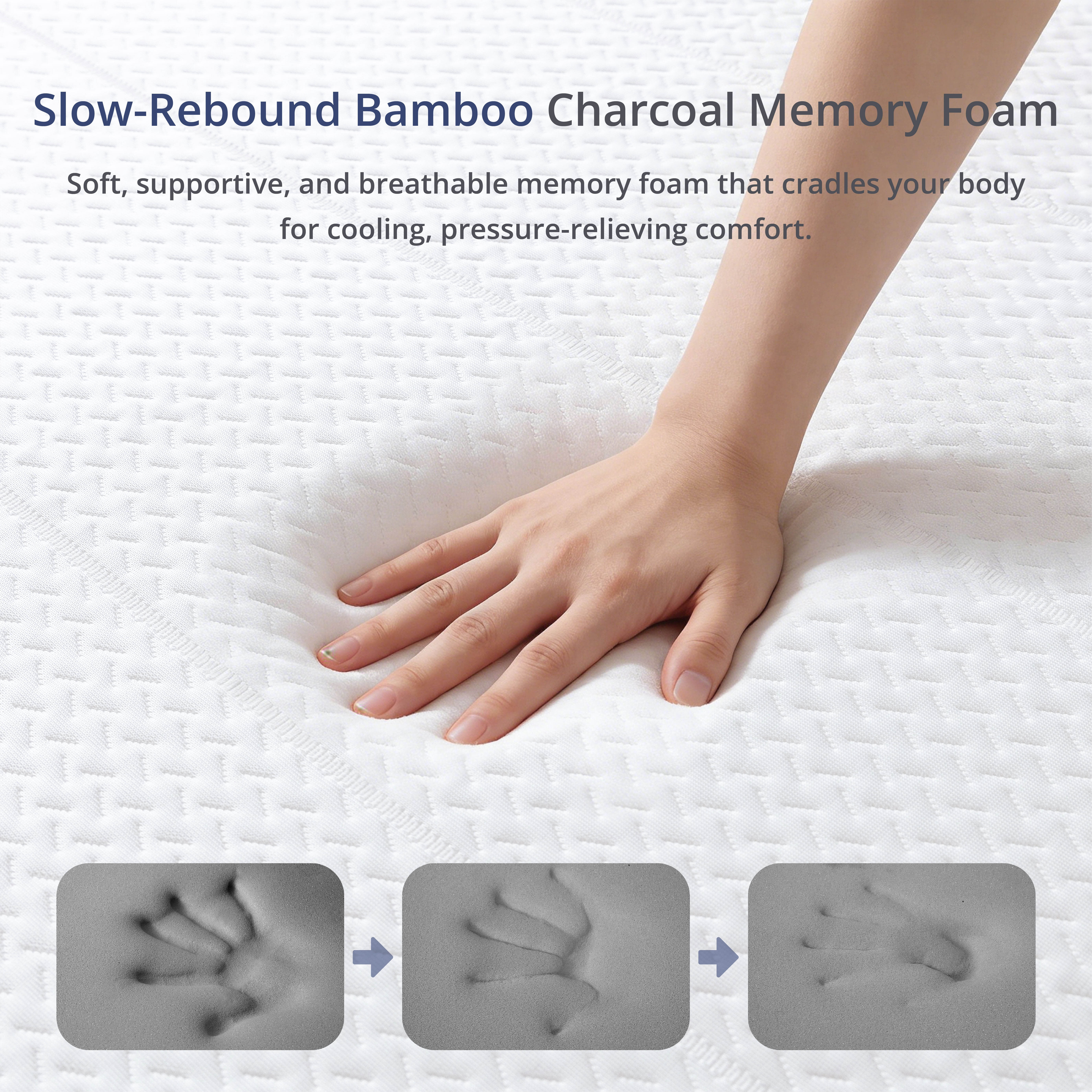 EGOHOME 14 inch Twin XL Mattress in a Box, Cooling Gel Memory Foam Mattress, Medium Firm