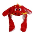 thumbnail image 4 of Gorro con orejas emergentes, gorro para saltar con orejas, bonitos accesorios para fotos, cómodo gorro con orejas móviles, sombrero de dragón para Rojo Salvador Sombrero de orejas móviles, 4 of 10