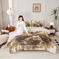 thumbnail image 4 of Castle Fairy Safari Deer Bedding Comforter Set 2pcs for Female Men,Jungle Animal Twin Comforter Sets Microfiber,Woodland Wildlife Breathable Bedding Set,Microfiber Bedroom Decor,Reversible, 4 of 8