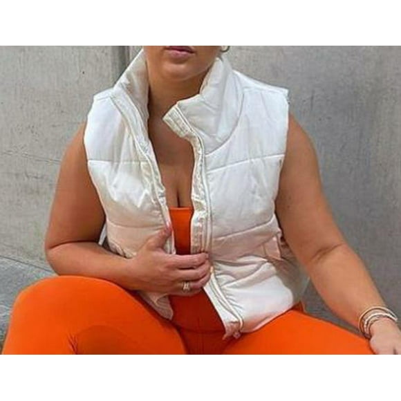 VISgogo - Chaleco ligero para mujer, informal, con contraste de color, sin mangas, para mujer VISgogo moda