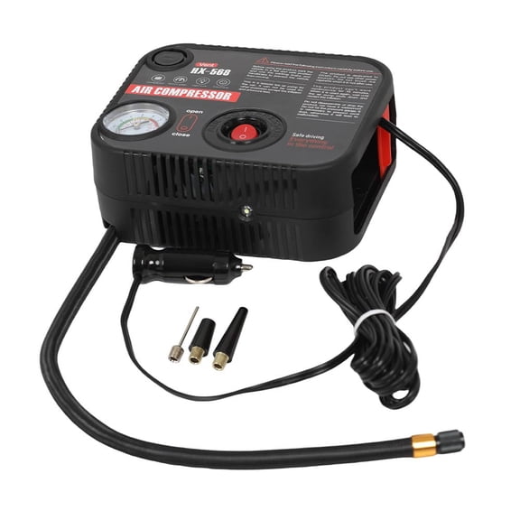 Portable Tire Inflator Air Compressor Pump Pressure with Tire Gauge Emergency and LED Light Vent for Car Motorcycle Bike Ball DC 12V Fast