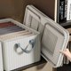thumbnail image 2 of Caja de Almacenamiento de Ropa con de Metal Plegable una Rayas Beige Caja de Almacenamiento de Pantalones de Gran Capacidad, 2 of 5